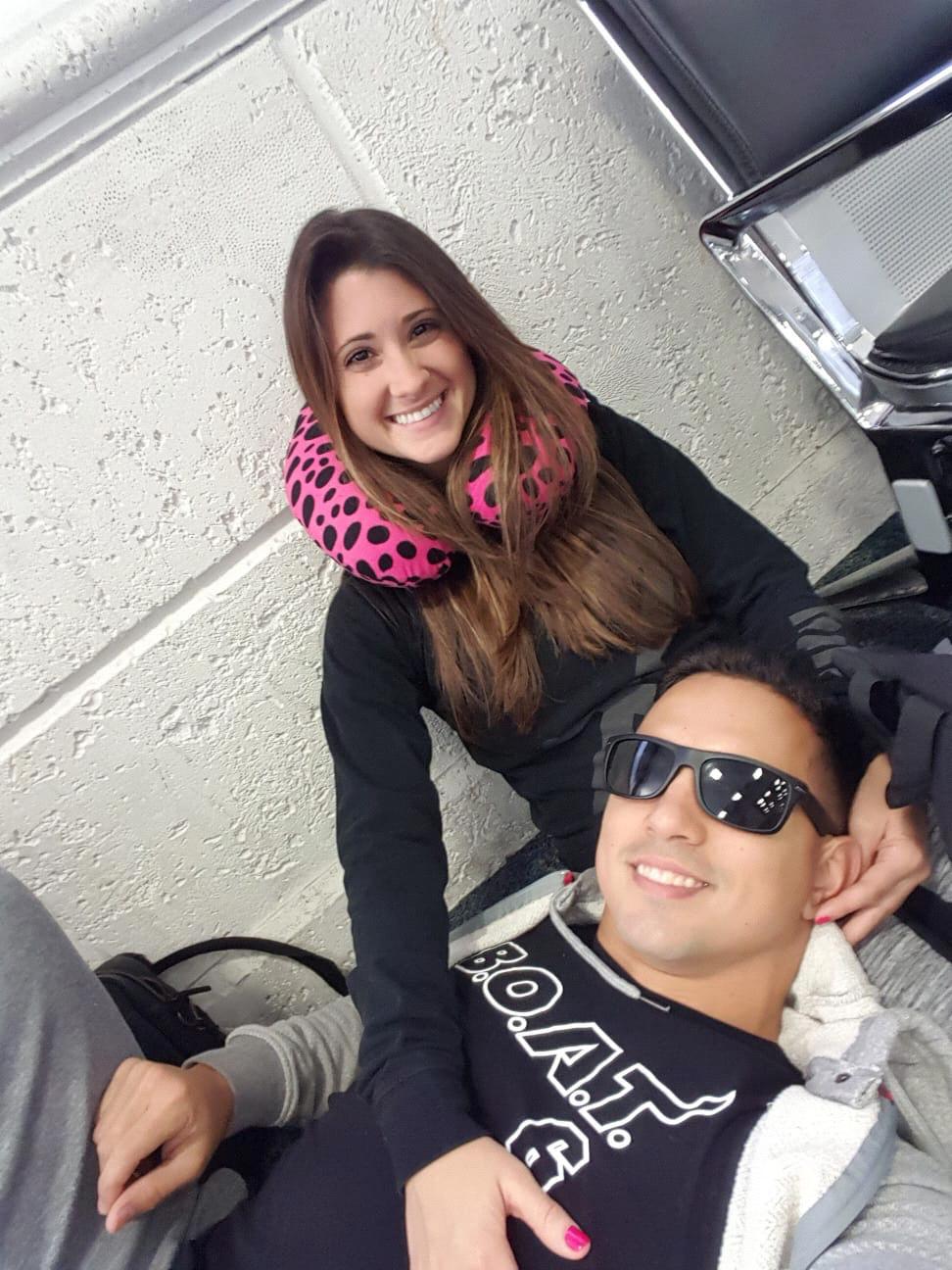 Flight cancellations with floor seats. Don't be fooled by the smiles, we are pissed!