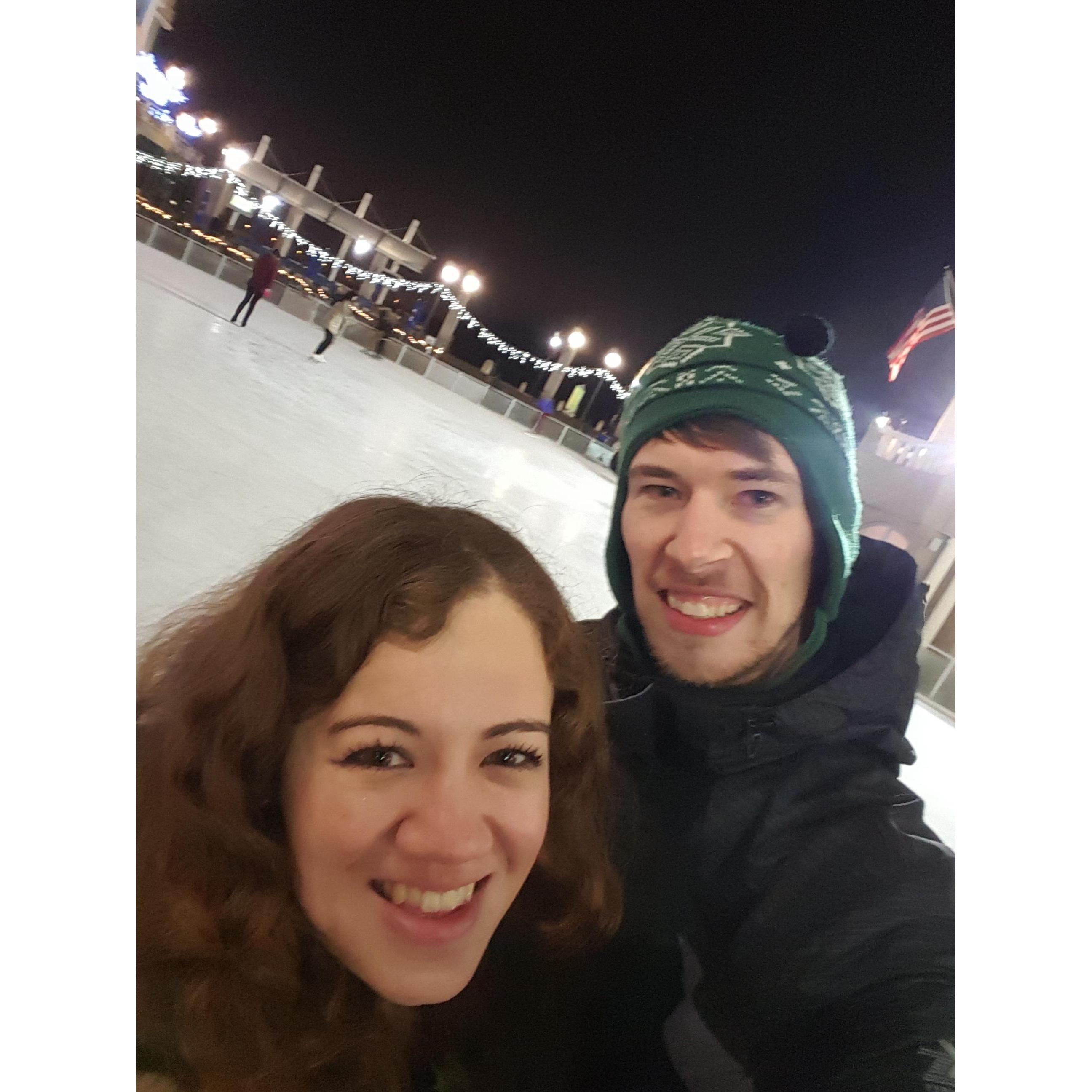 Our first time ice skating together! Winter 2016