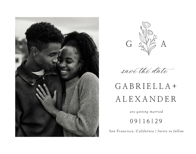 Vanora Photo | Black | Zola Save The Dates