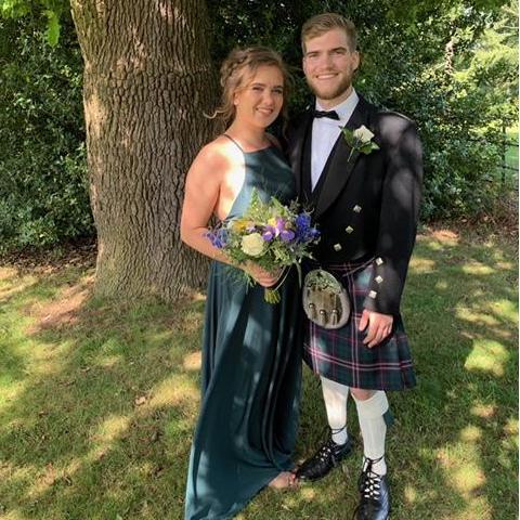 Bridesmaid and officiant at the Findlay wedding, June 2019