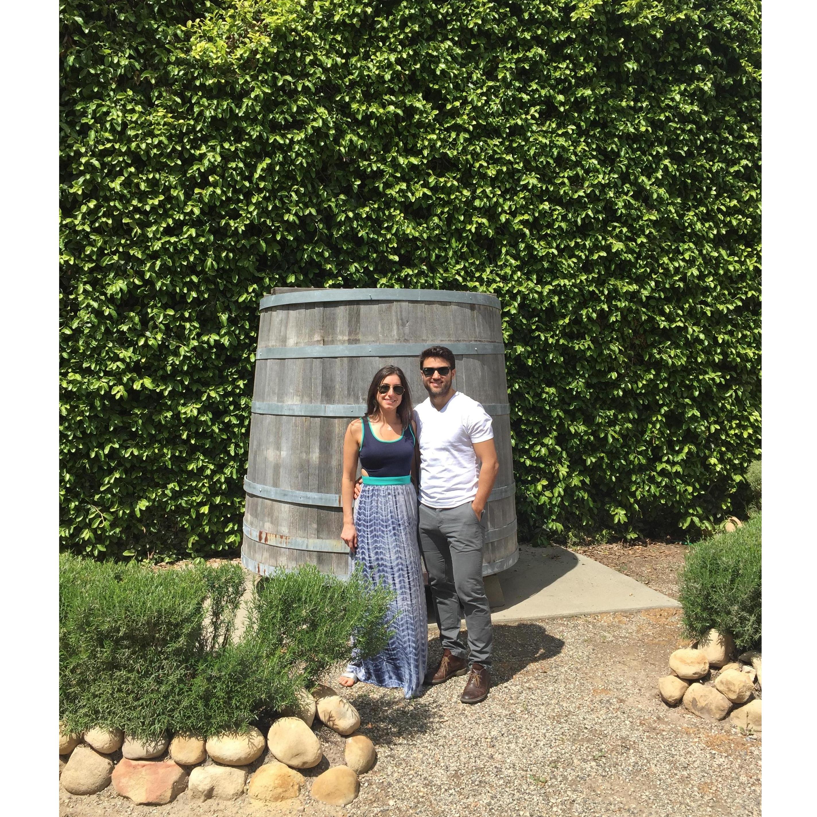 Visiting a vineyard in Santa Barbara at 6 months of dating.