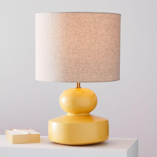 Modern Totem Table Lamp, Small, Lemon Drop, Individual