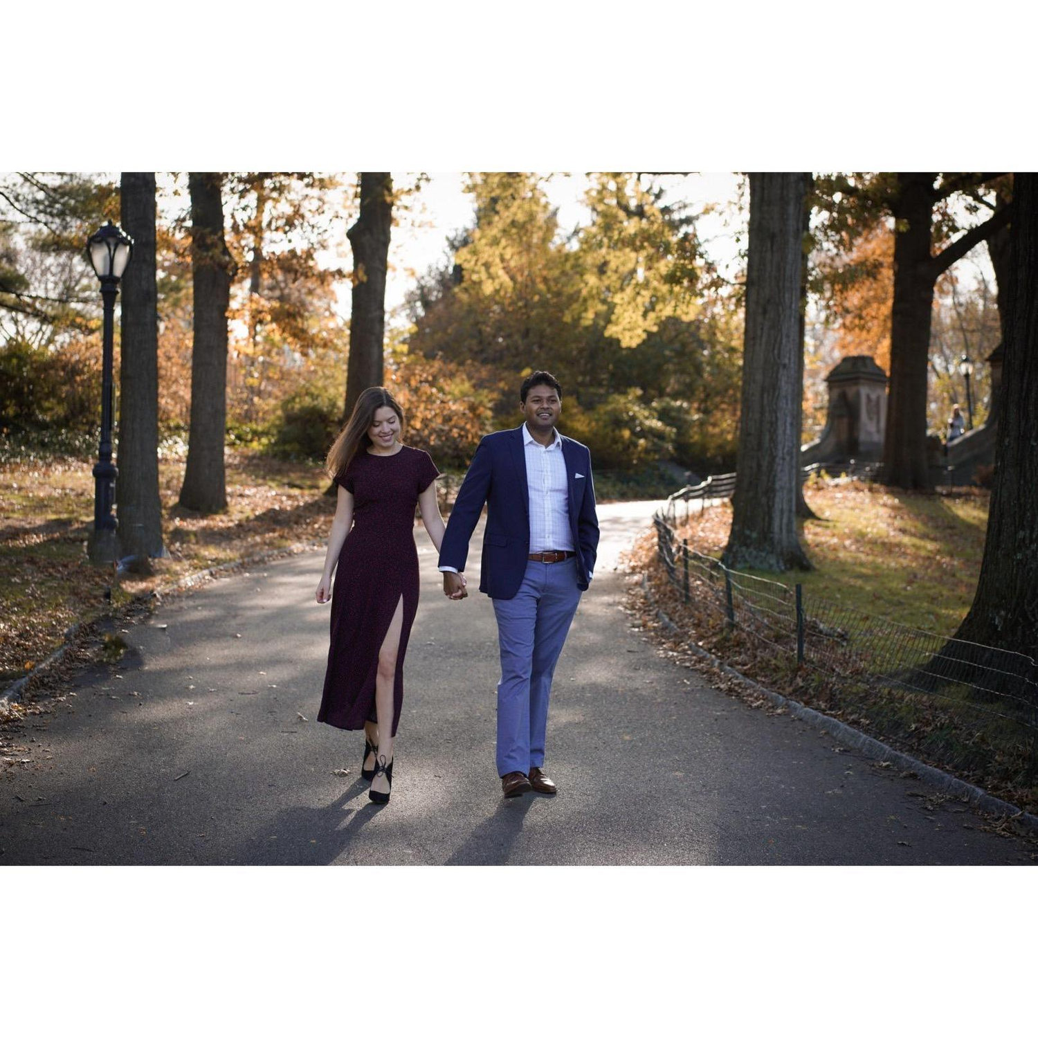 Engagement photo in Central Park, November 2019
