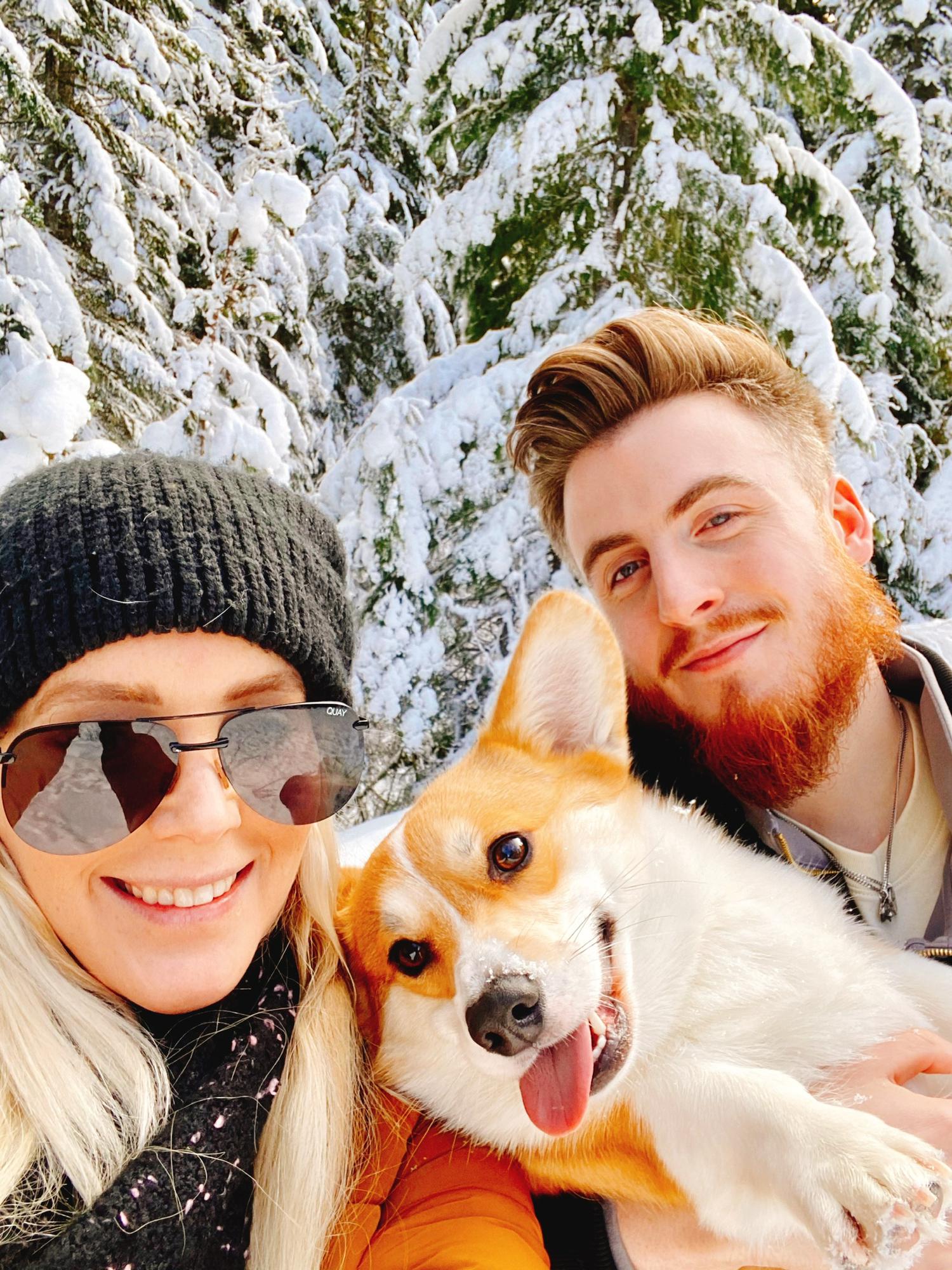Ivy's first time seeing snow.