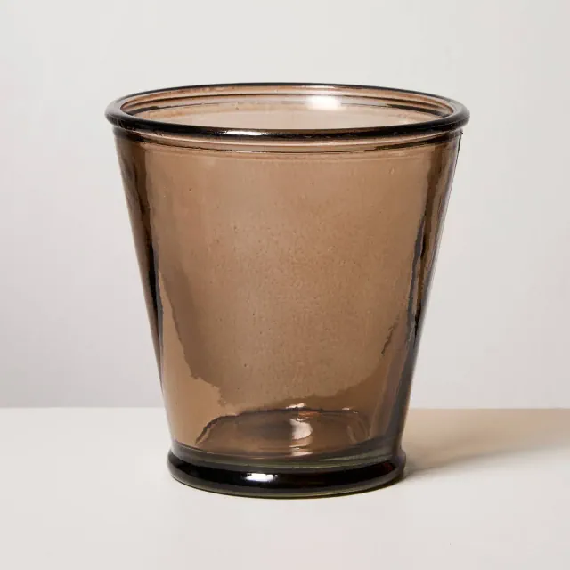 7oz Short Recycled Pint Glass Brown - Hearth & Hand™ with Magnolia