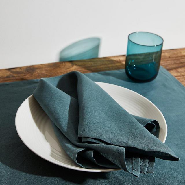 100% Linen Napkins in Petrol (Set of Four)