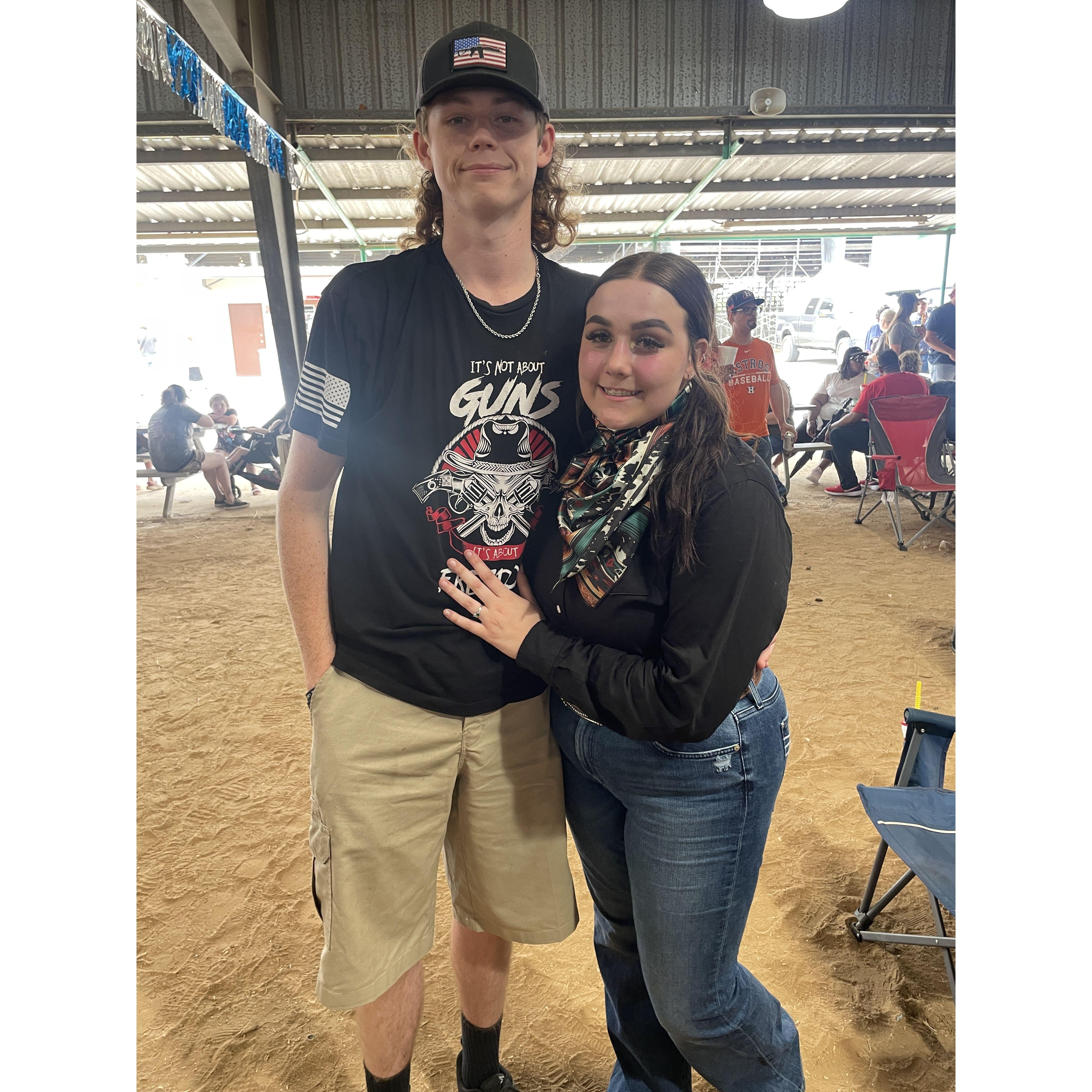 Maddie and Ethan at Maddie's last pig show in her senior year