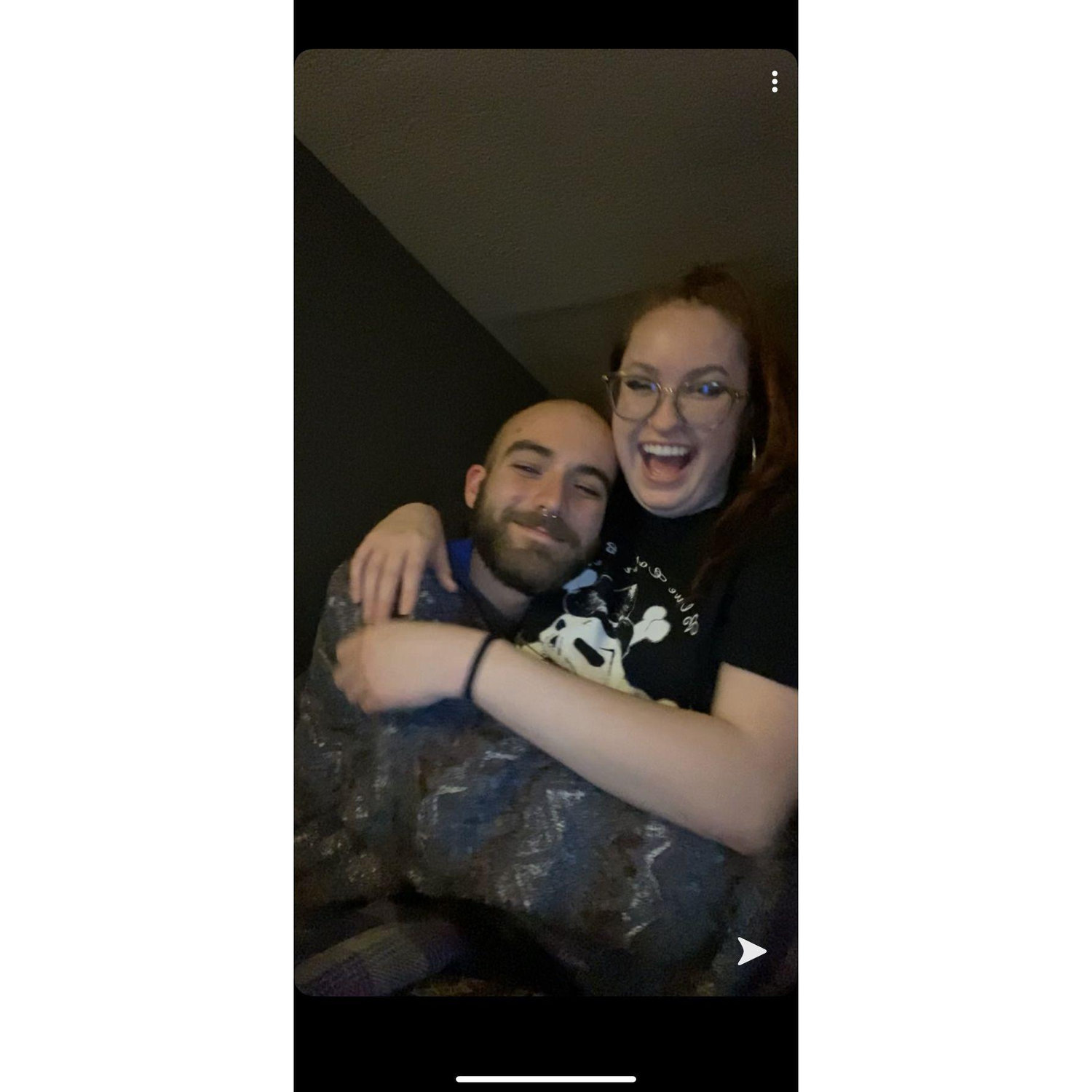 Ben was obsessed with Callie from the second that he met her. He said that when she walked up he thought "I'm in trouble.." He framed this Snapchat and gave it to her as their very first Xmas present.