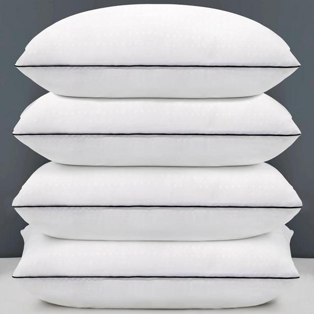 Higoom Standard Size Bed Pillows for Sleeping Set of 4,4 Pack Great Support Luxury Hotel Pillows for Side,Stomach and Back Sleepers.