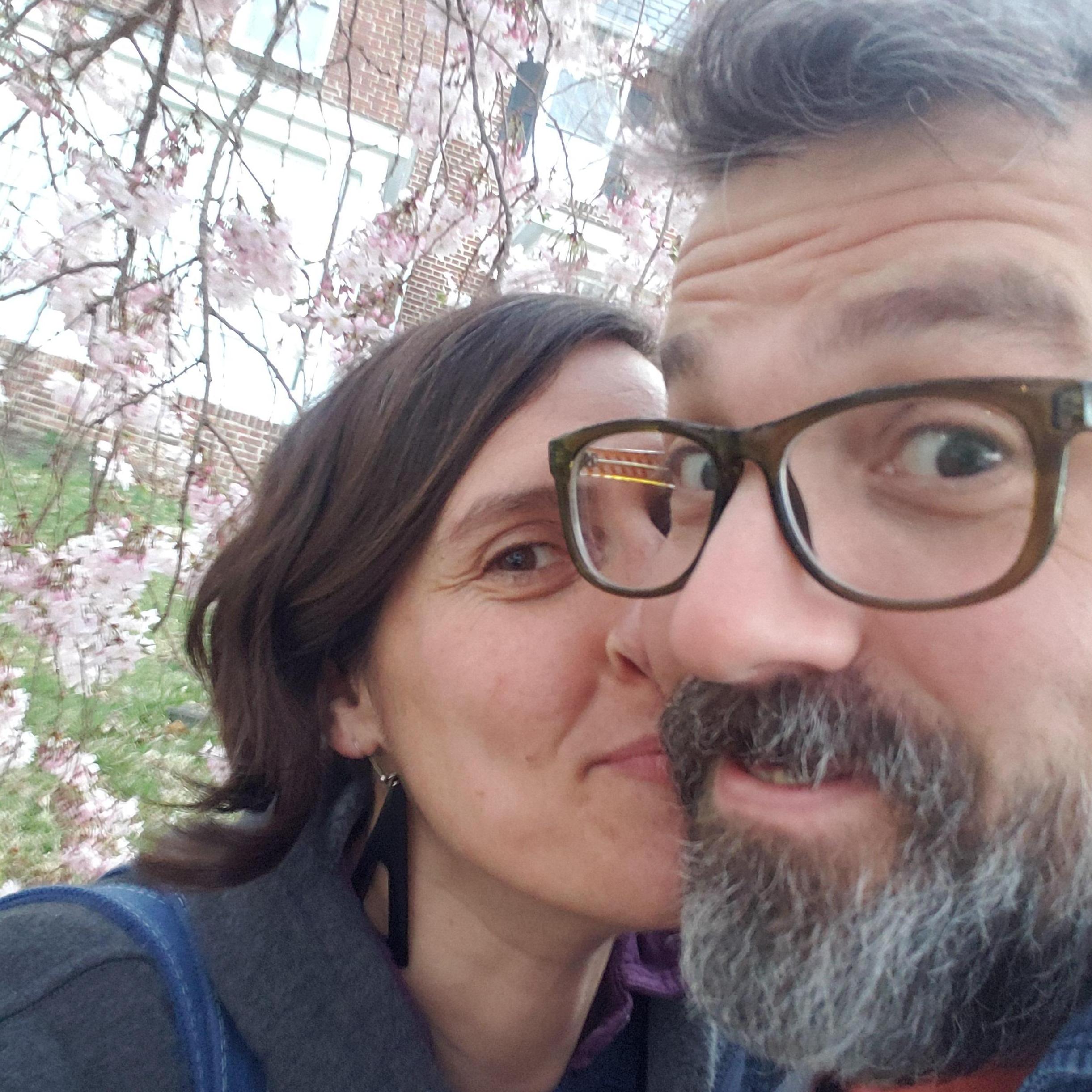 Stopping to smell the flowers, and take a selfie. April 2019