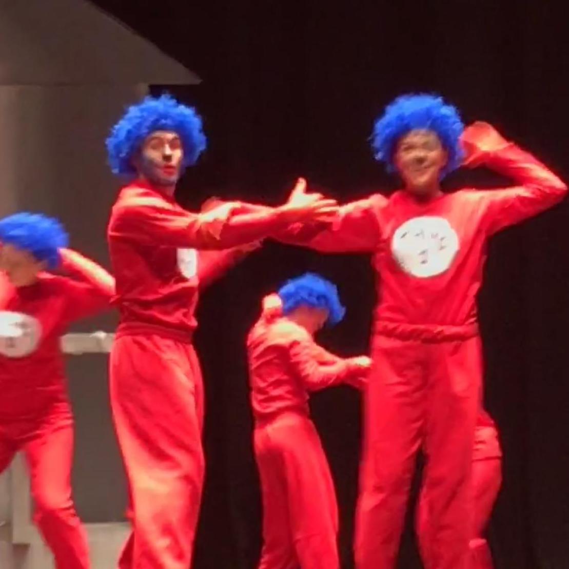 Greek Week Lip Sync - the dance to "We Belong Together" as Thing 1 and Thing 2!