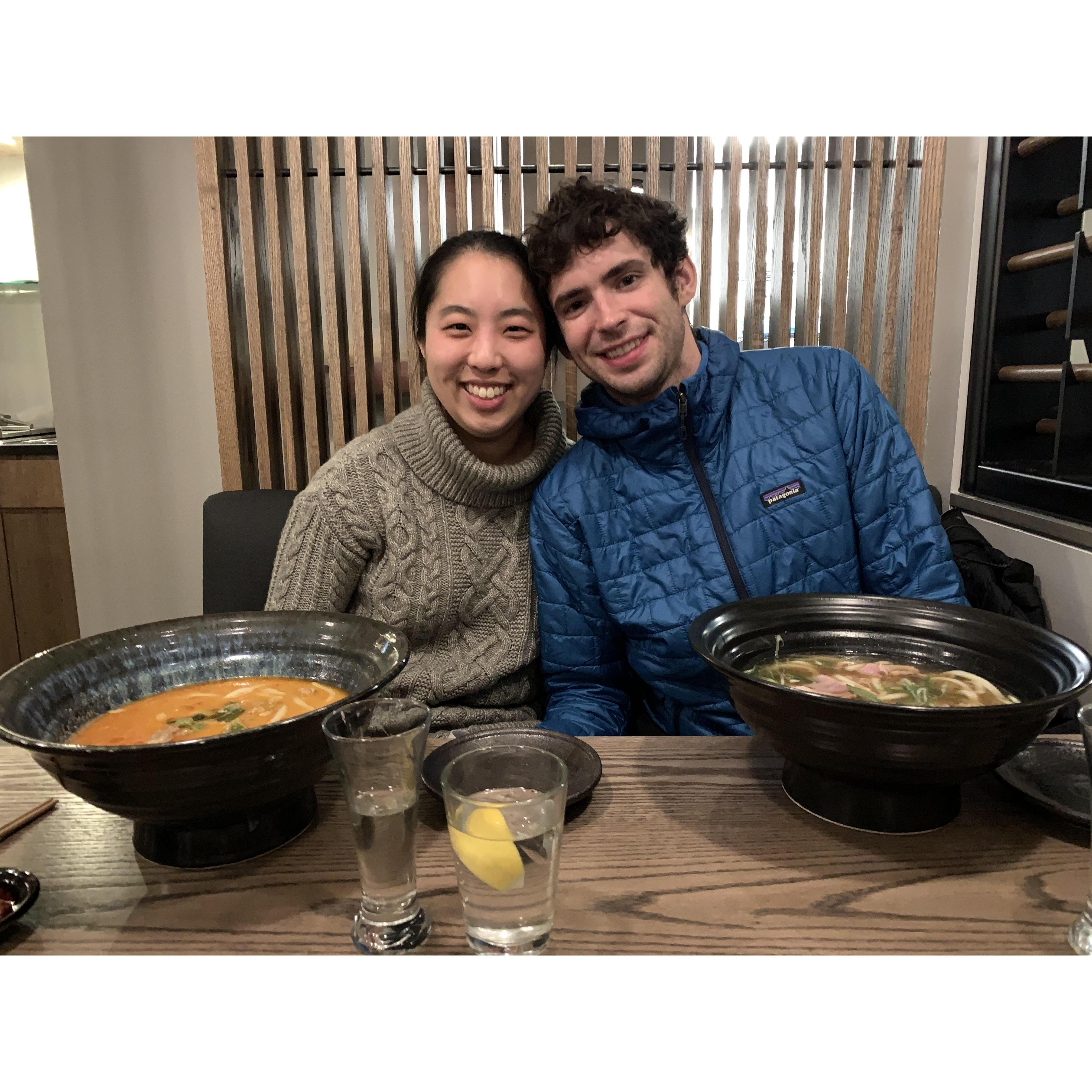 The udon bowls are bigger than our heads!