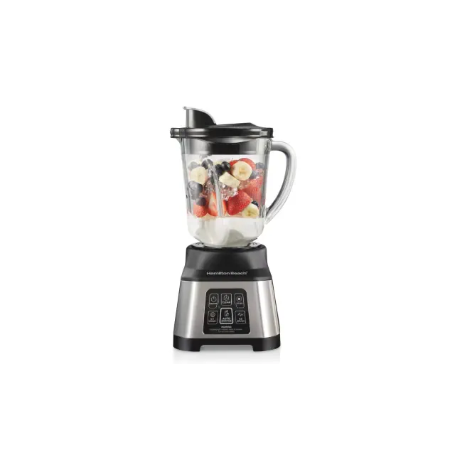 Hamilton Beach Smoothie Smart Electronic Blender 40 Oz. Glass Jar Auto Smoothie Program 56208: 850W, 3 Speeds, Dishwasher-Safe