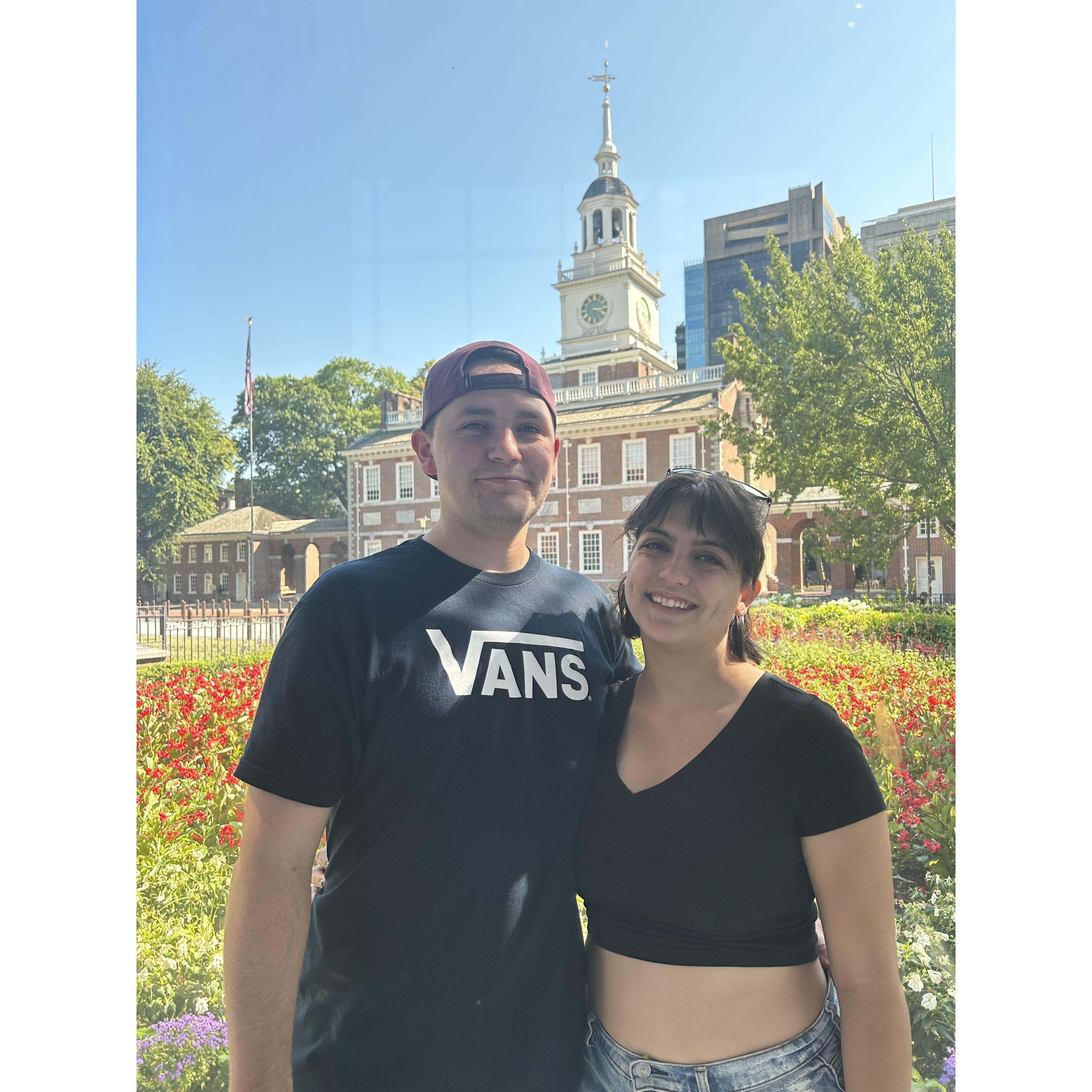 Both are huge history lovers, and take opportunities to travel far and wide to see spectacular pieces of history... while they make their own history!