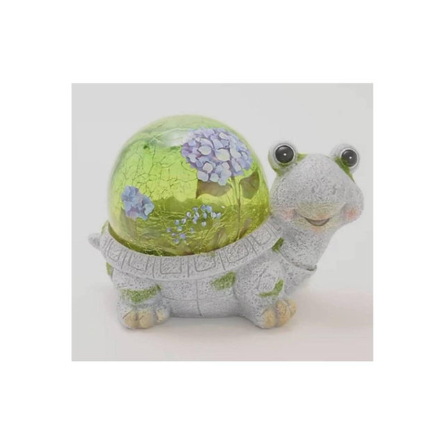 Ultimate Innovations Lighted Turtle Faux Glass Polyresin Moss Garden Friend Decorative Sculptures