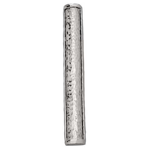 Hammered Silver Mezuzah with Scroll