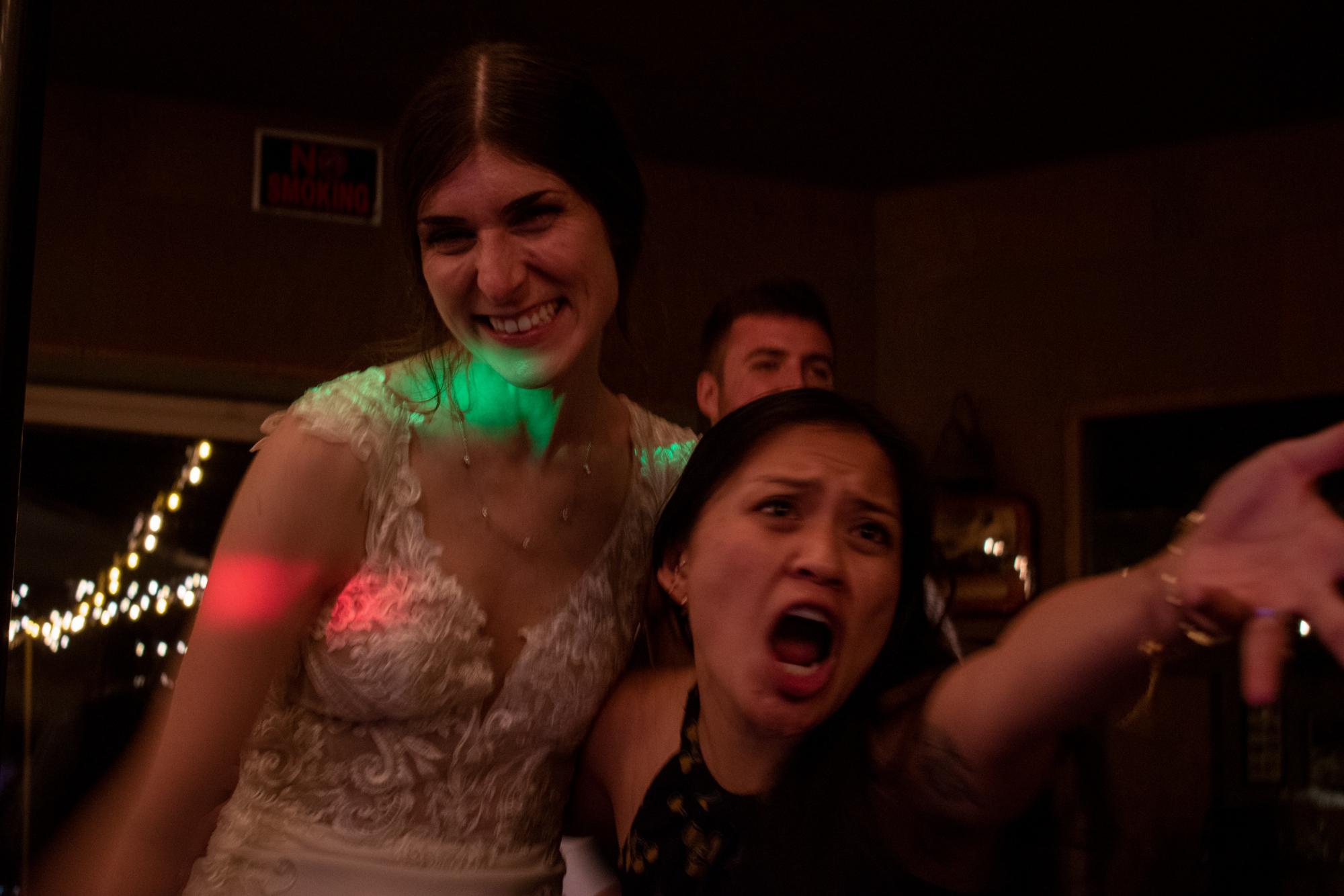 Sally got to see one of her best friends from college get married, and this was the only picture taken. Classic.