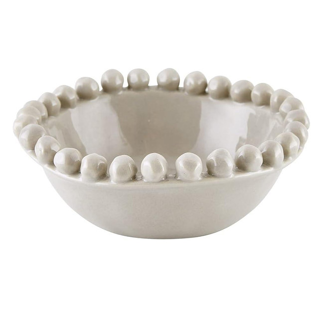 Santa Barbara Design Studio Table Sugar Beaded Ceramic Bowl, Small, Grey