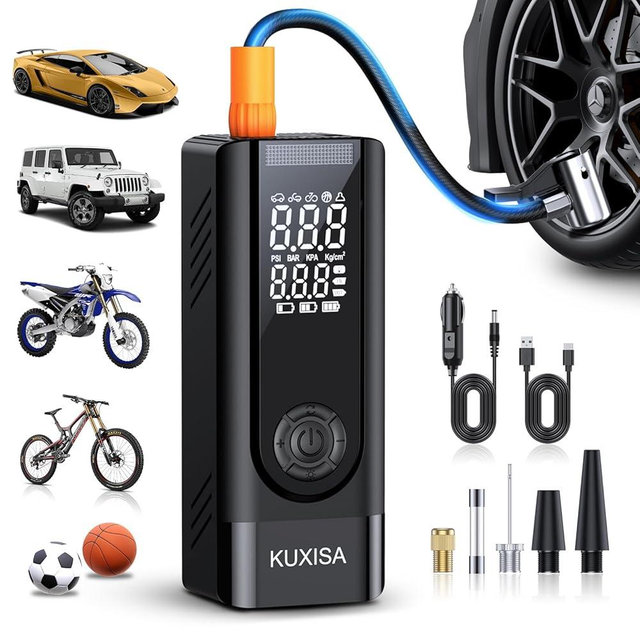 Tire Inflator Portable Air Compressor,180PSI & 3X Faster Air Pump for Car Tires with Digital Pressure Gauge, 25000mAh Air Compressor for Car, Motorcycle, Bicycle, Ball and More.