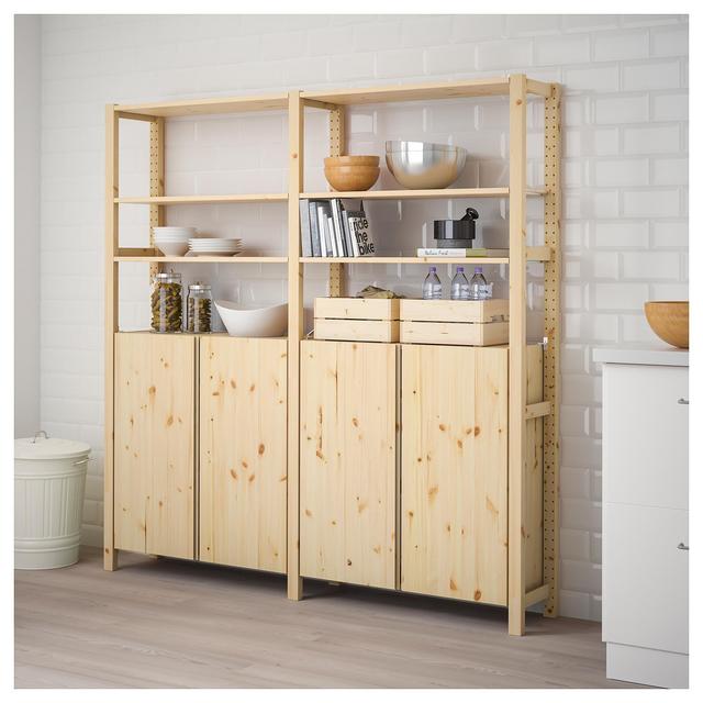 IVAR                              2 section shelving unit w/cabinet, pine, 68 1/2x11 3/4x70 1/2 "