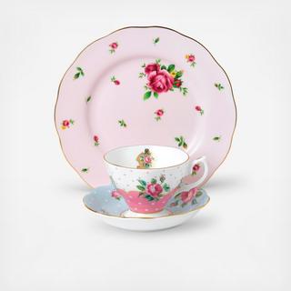 Vintage Mix 3-Piece Teacup Set