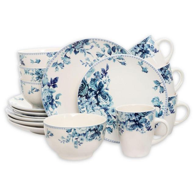 Elama Bloom 16-Piece Dinnerware Set