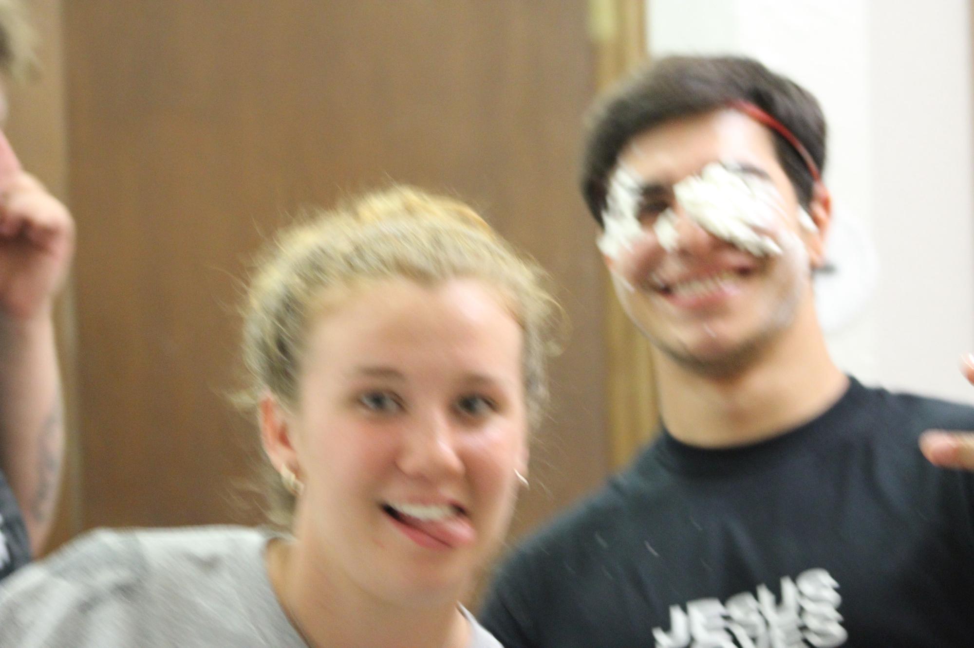 our very first picture together (I smashed Andrew in the face with a handful of whip cream)