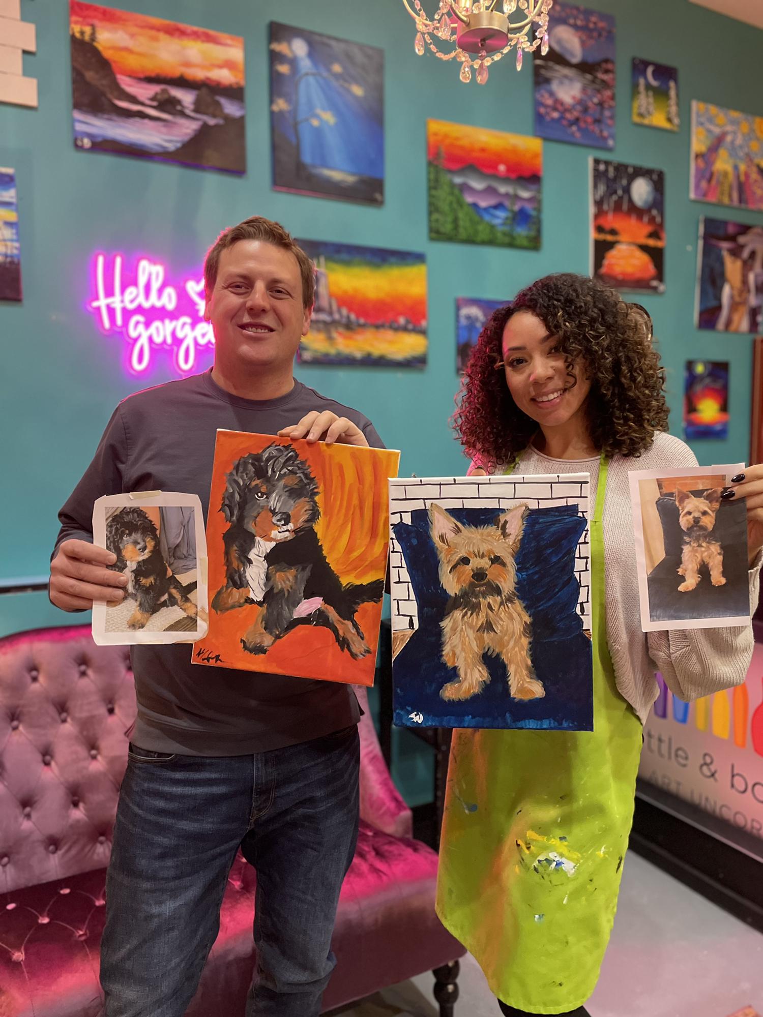 Mike and Shea both enjoy art as a way to relax and spend time together