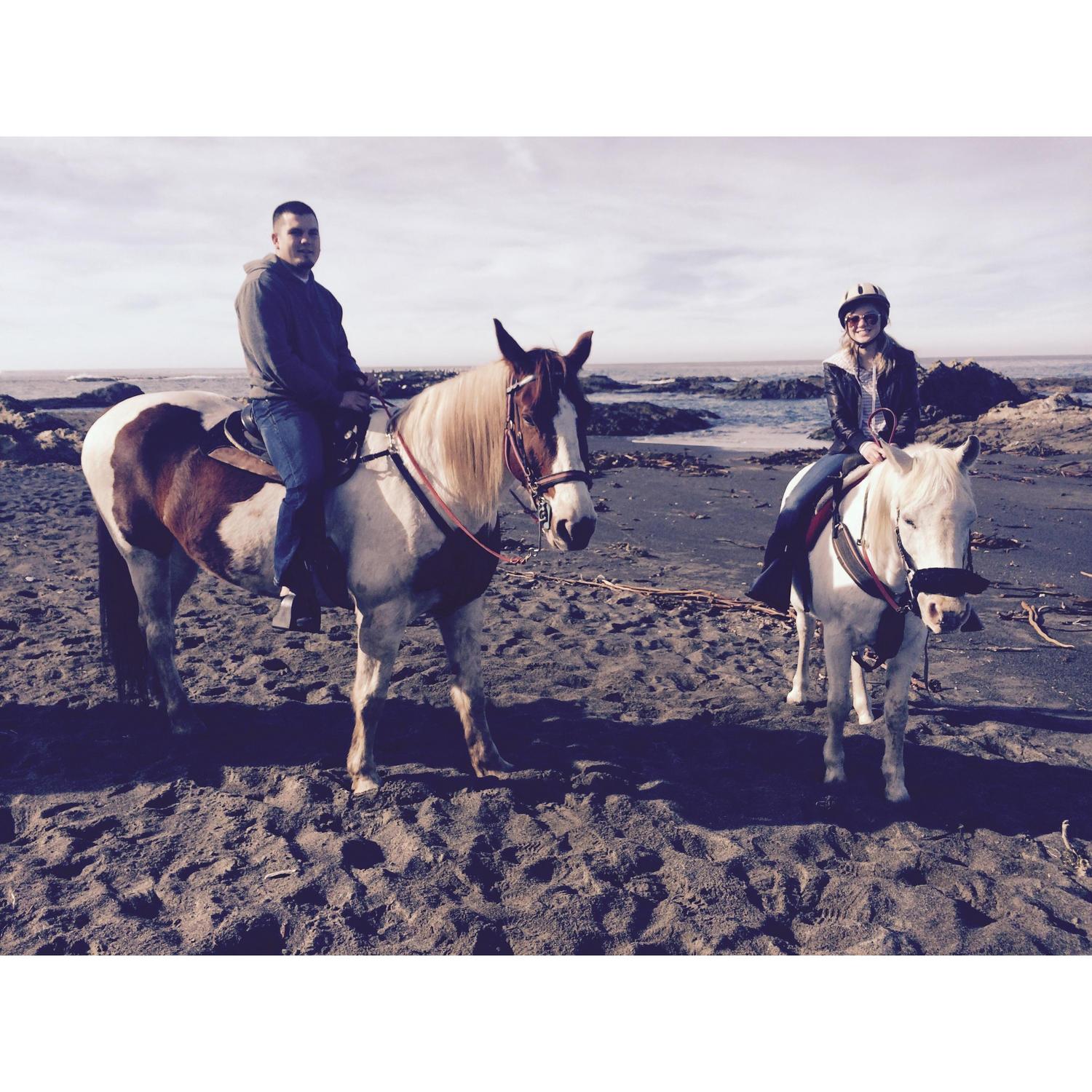 Always had a dream of horseback riding on the beach, he made it come true :)