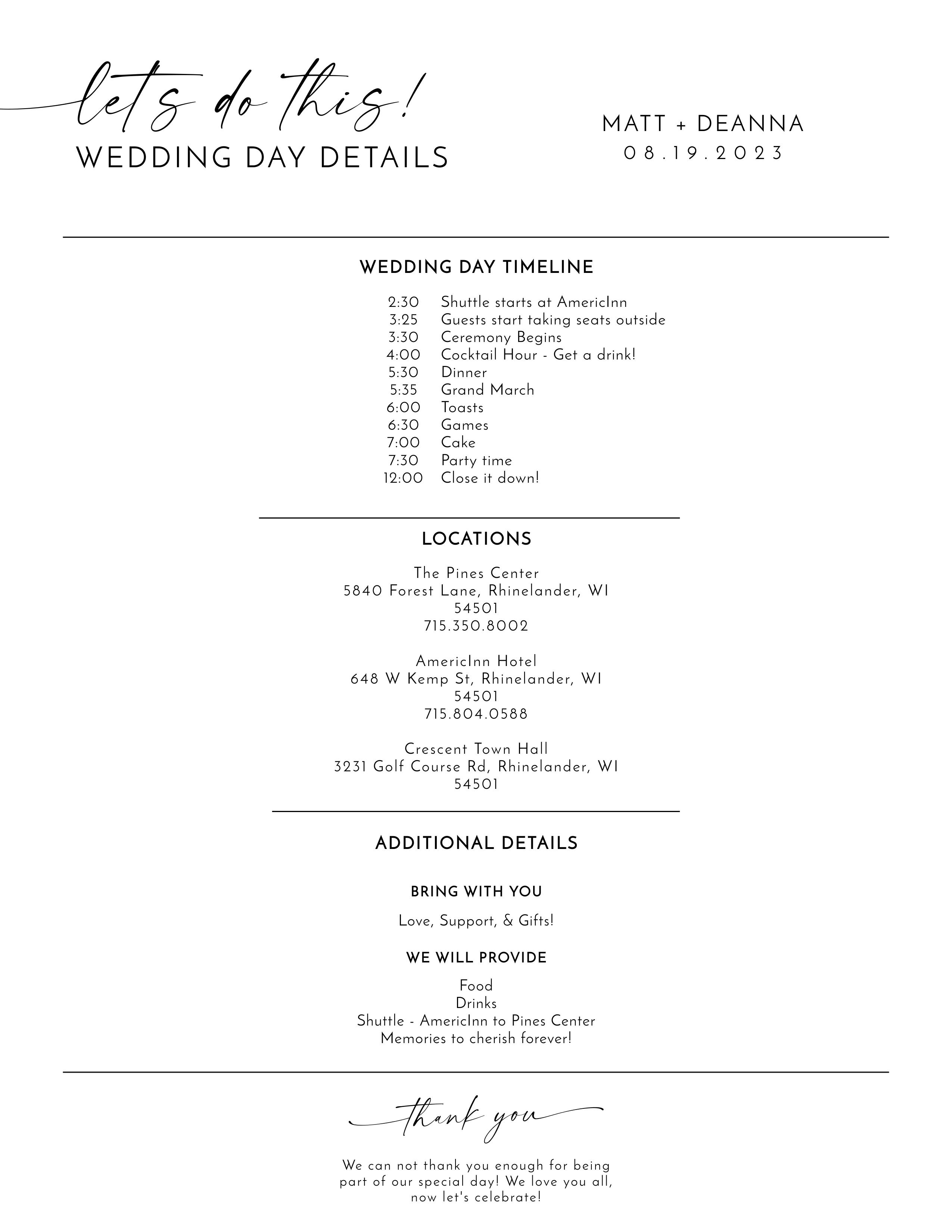 The Wedding Website of Matt Pavelko and Deanna Washburn