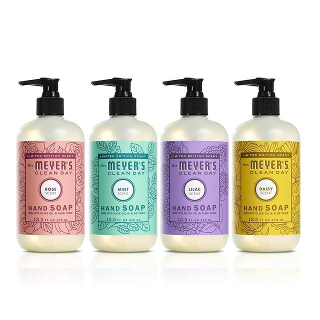 Mrs. MEYER'S Clean Day Spring Hand Soap Set, includes Lilac, Rose, Mint, and Daisy