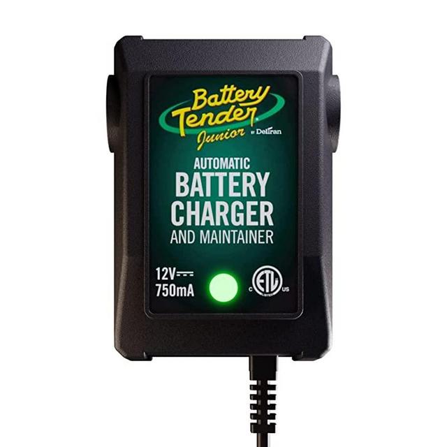 Battery Tender Junior 12V Charger and Maintainer: Automatic 12V Powersports Battery Charger and Maintainer for Motorcycle, ATVs, and More - Smart 12 Volt, 750mA Battery Float Chargers - 021-0123