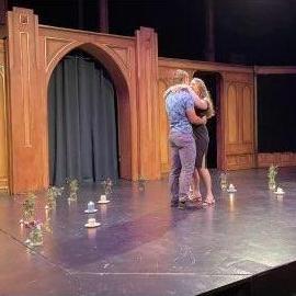 The best proposal on the stage of the theatre where we met!