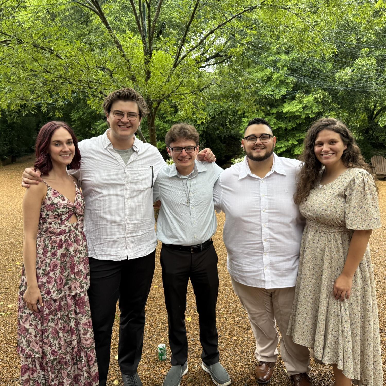 The day before Israel proposed, while standing next to his future fiancé and two of his groomsmen.