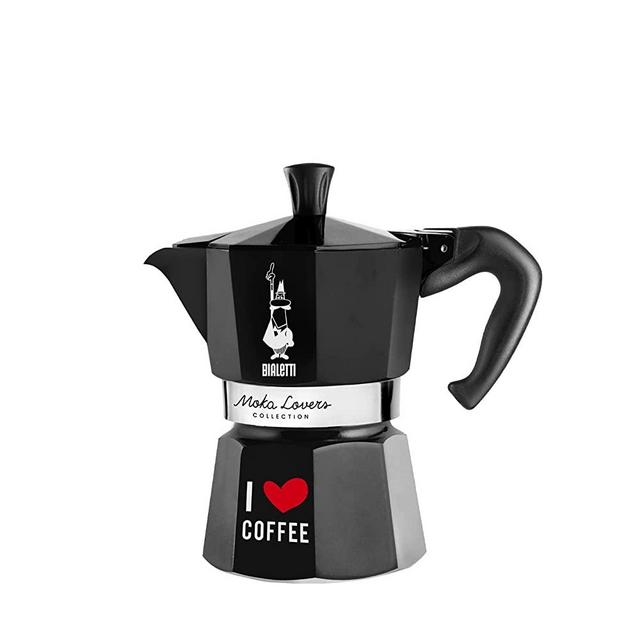 Bialetti Moka Express - Italian Espresso Maker 3 Cups - Limited Edition: Coffee Lovers - Black