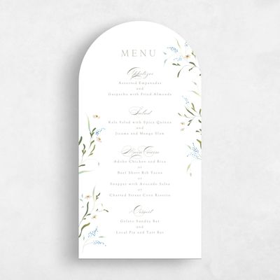 White Arch Wedding Menu - Pero