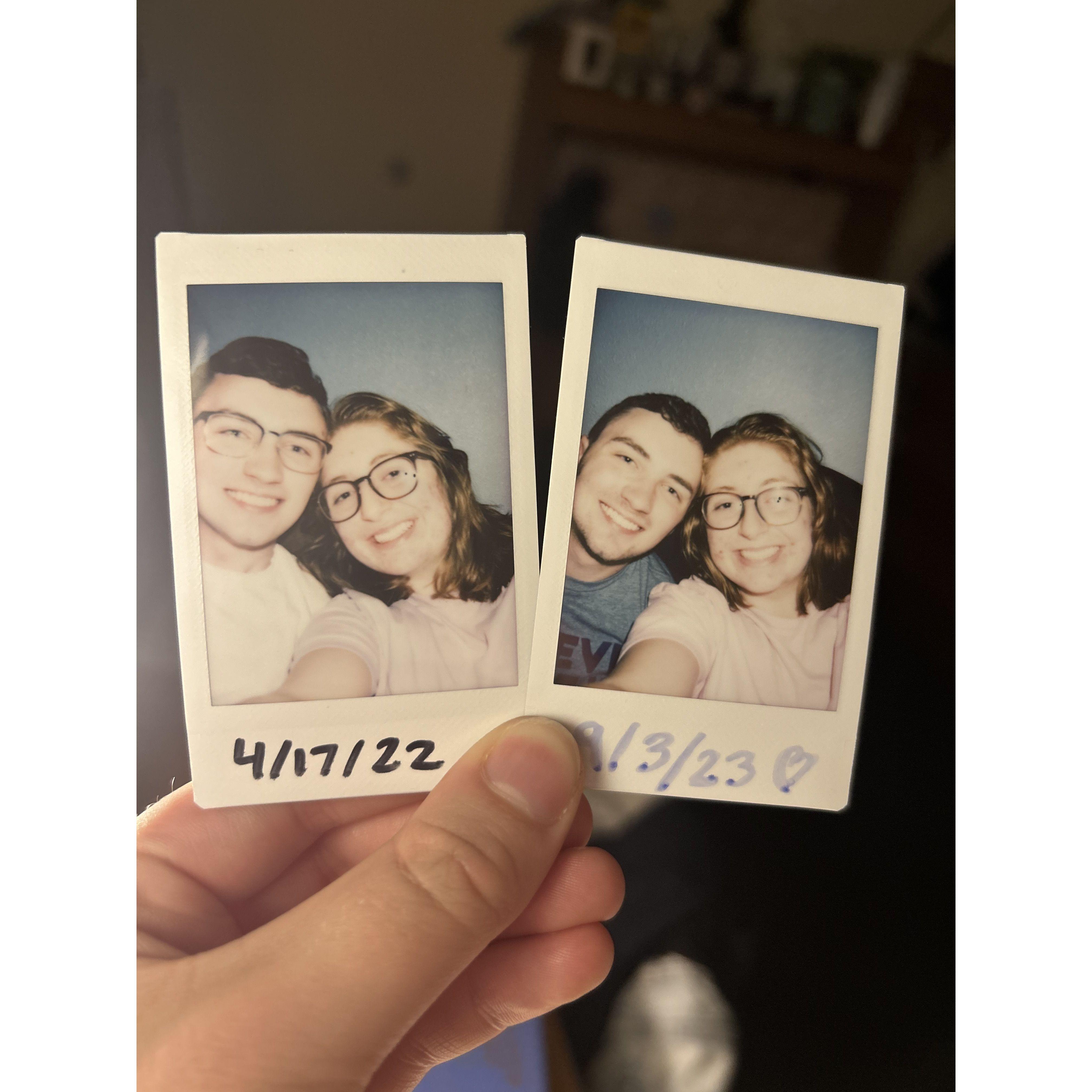 Polaroids 1.5 years apart