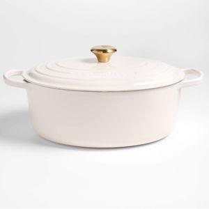 Le Creuset Signature 8-Qt. Sea Salt Enameled Cast Iron Oval Dutch Oven + Reviews | Crate & Barrel