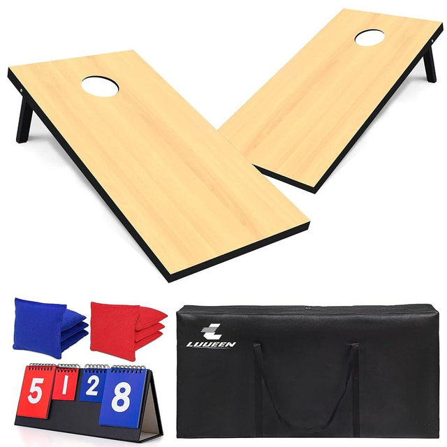 4x2 Ft Cornhole Boards Set, Premium Regulation Size Cornhole Boards with 8 All-Weather Bean Bags, Carrying Case and Scoreboard