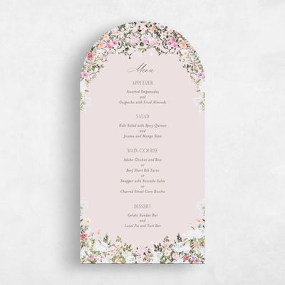 Pink Arch Wedding Menu - Garden Gate