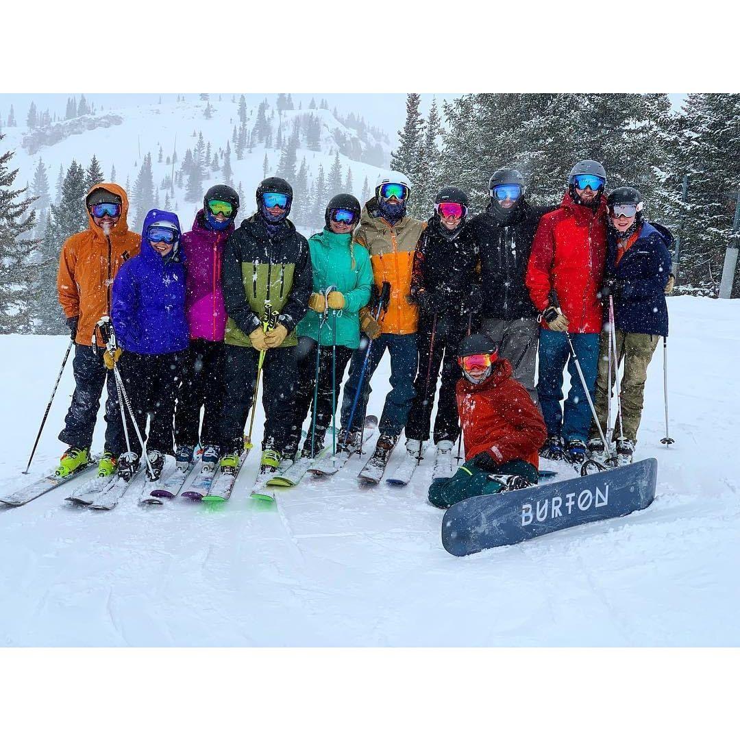 The "mountain bike crew" goes skiing