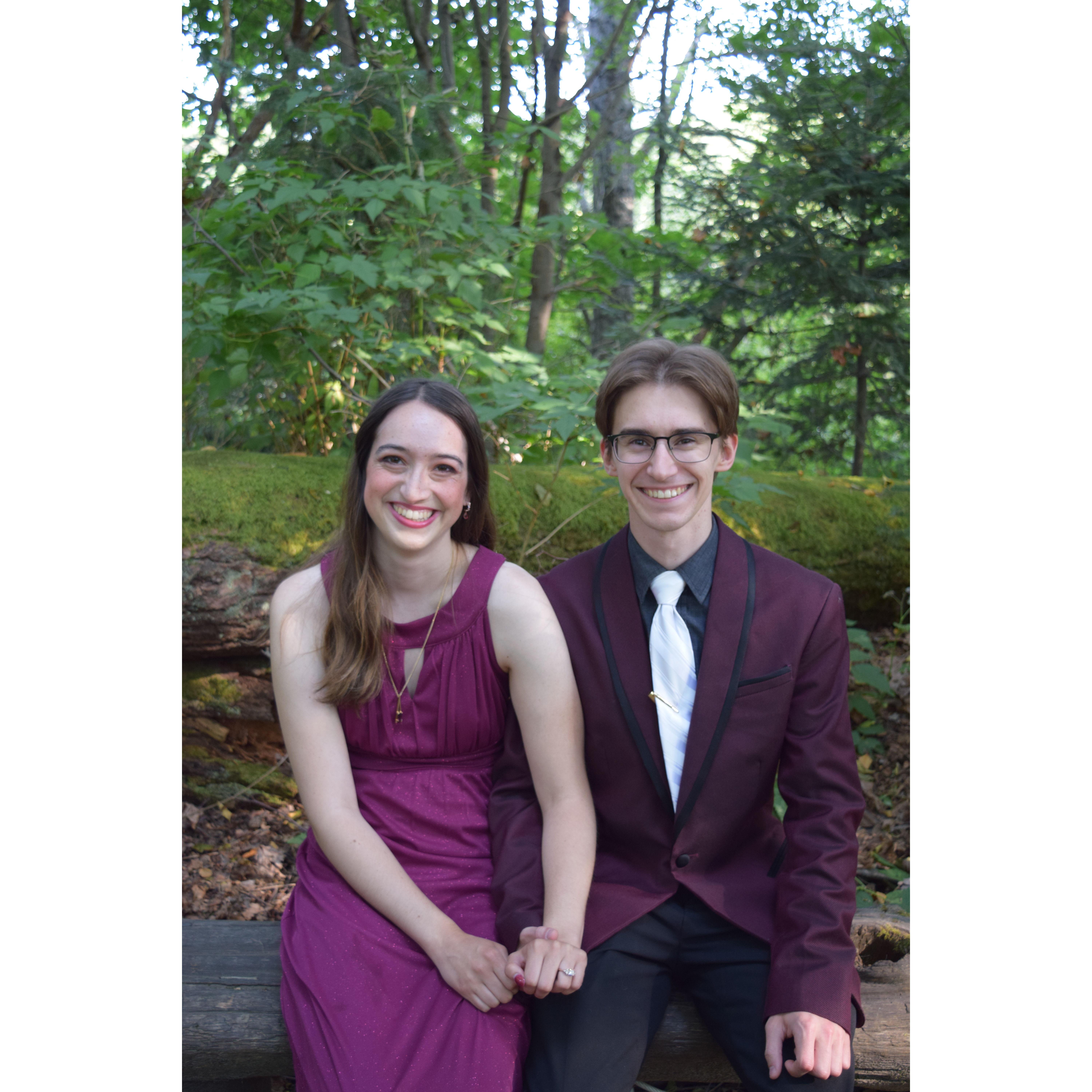 Us sitting on a bench