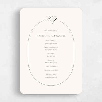 Beige Rounded Wedding Program - Brixen