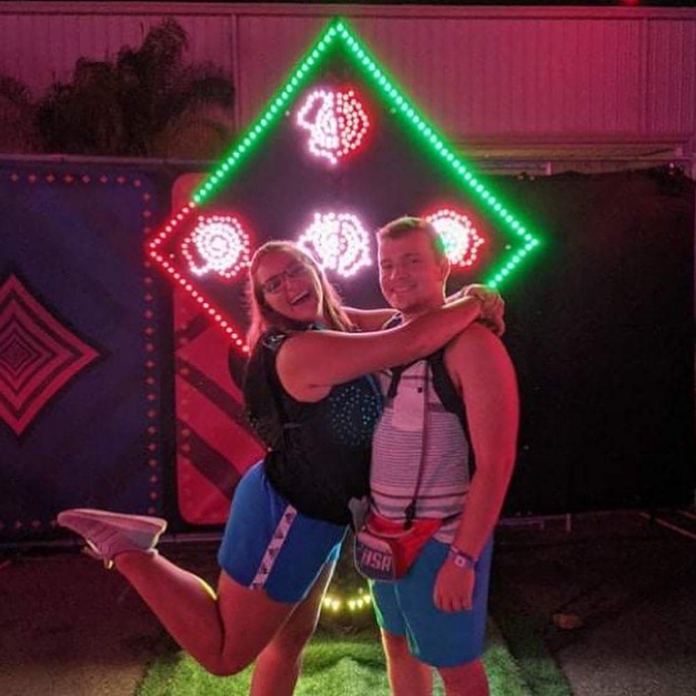 Our friend Brandon took this photo of us at Beyond Wonderland in April 2021