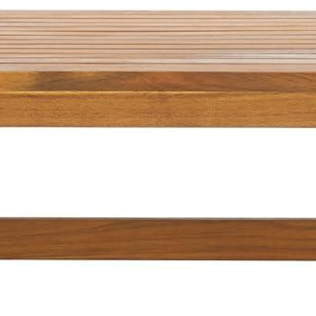 SAFAVIEH Outdoor Patio Furniture Collection Lynn Natural Brown Slatted Top Solid Wood Coffee Table (PAT7330A)