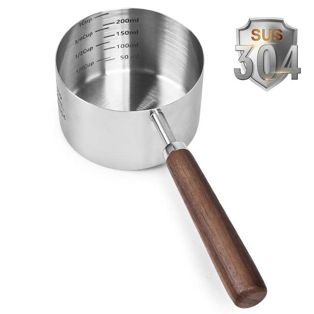 FAFAFLYER Dog-Cat Food-Scoop Measuring-Cup - 304 stainless steel material.1-Cup capacity. Precision scale measurements