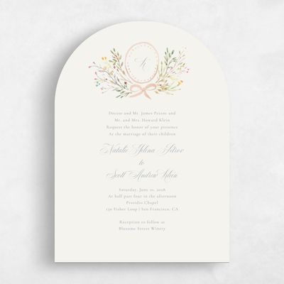 Beige Arch Wedding Invitation - Pesco Classic