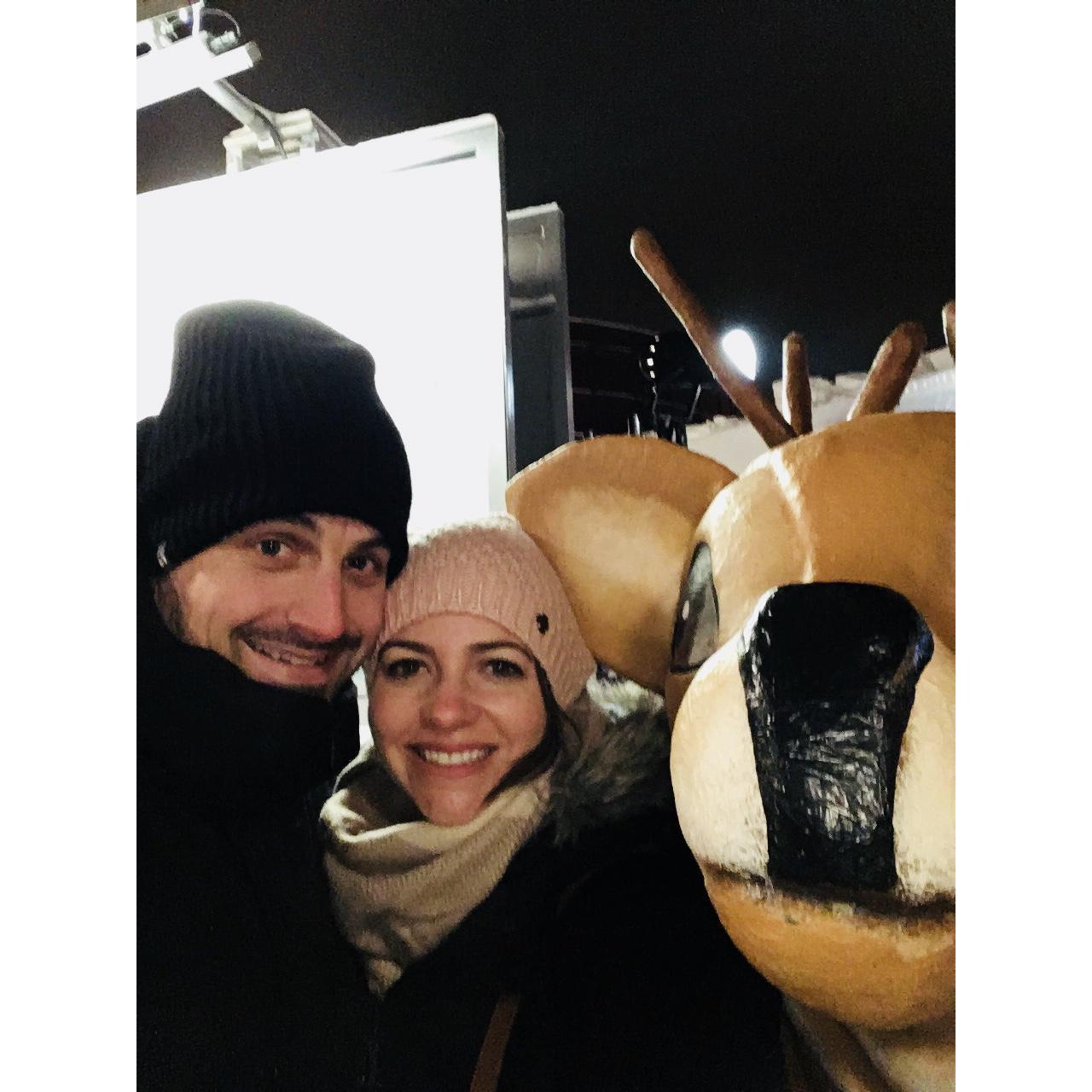 Cruising the holiday markets in Montreal with our new friend