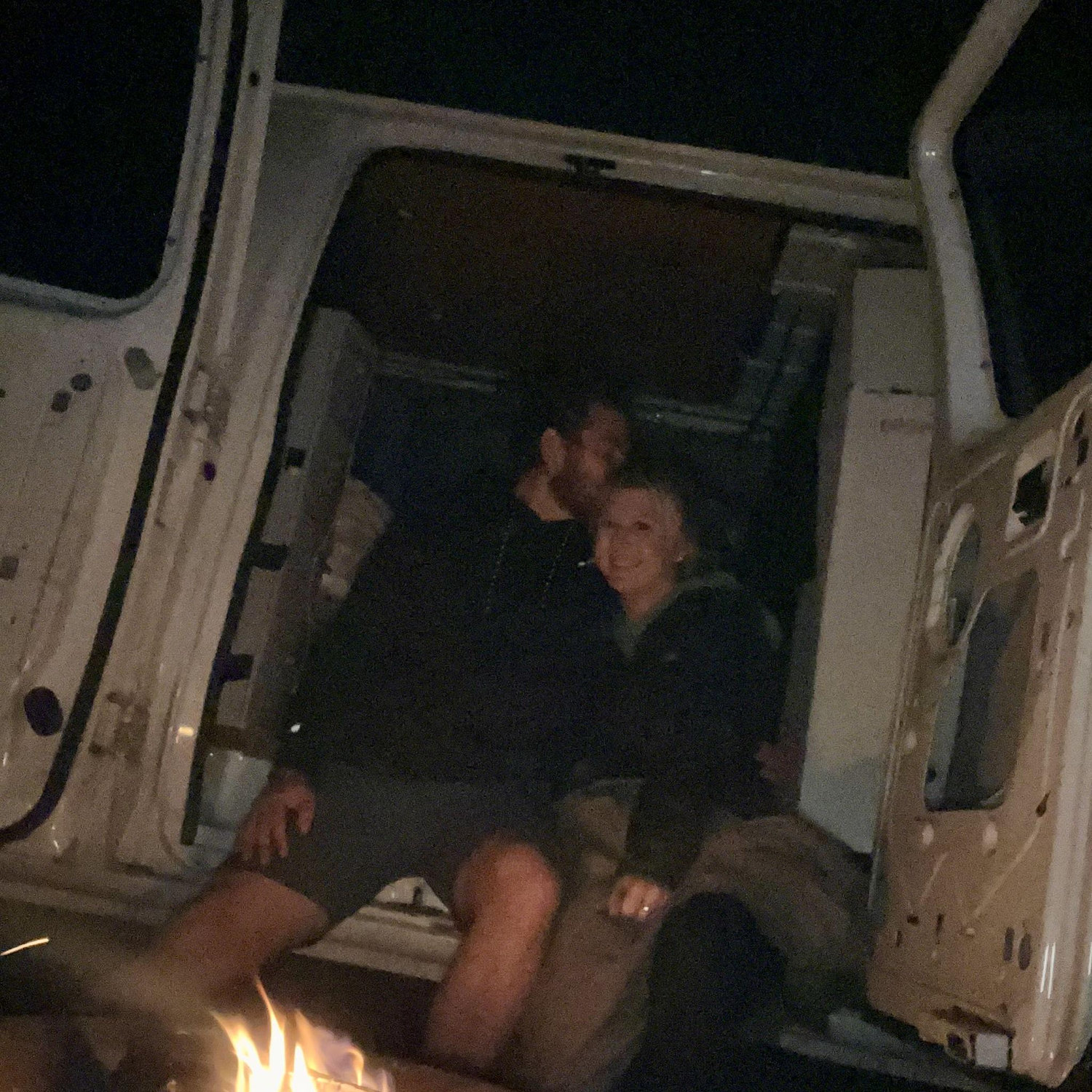 Blurry picture, great memories! Taylor bought a van in 2023 which we drove all around SoCal. It saved us from the cold (and in one instance, the raccoons) we would have otherwise encountered camping.