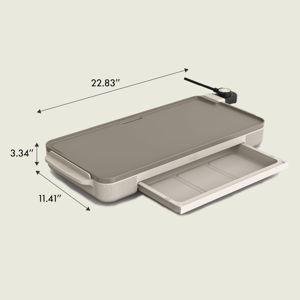 bella 10" x 20" Electric Griddle with Warming Tray, EverGood™ Ceramic Nonstick Coating & Removable Temperature Probe, Dishwasher-Safe Drip Tray & Cool Touch Handles, 1500 Watt, Oatmilk